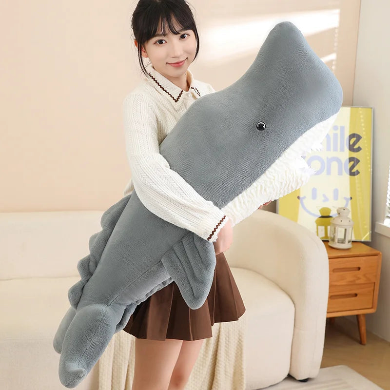 Giant Blue Gray Whale Plushies-Enchanted peach