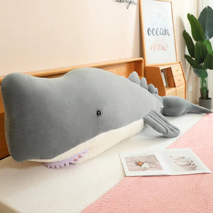 Giant Blue Gray Whale Plushies-Enchanted peach