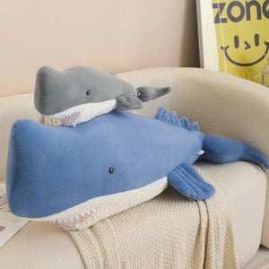 Giant Blue Gray Whale Plushies-Enchanted peach