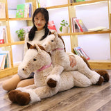 Giant Fluffy Brown Gray Horse Plushie-Enchanted peach