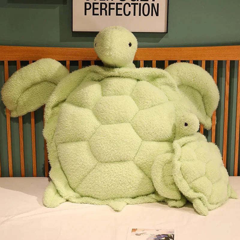 Giant Fluffy Cheerful Turtle Plushie-Enchanted peach