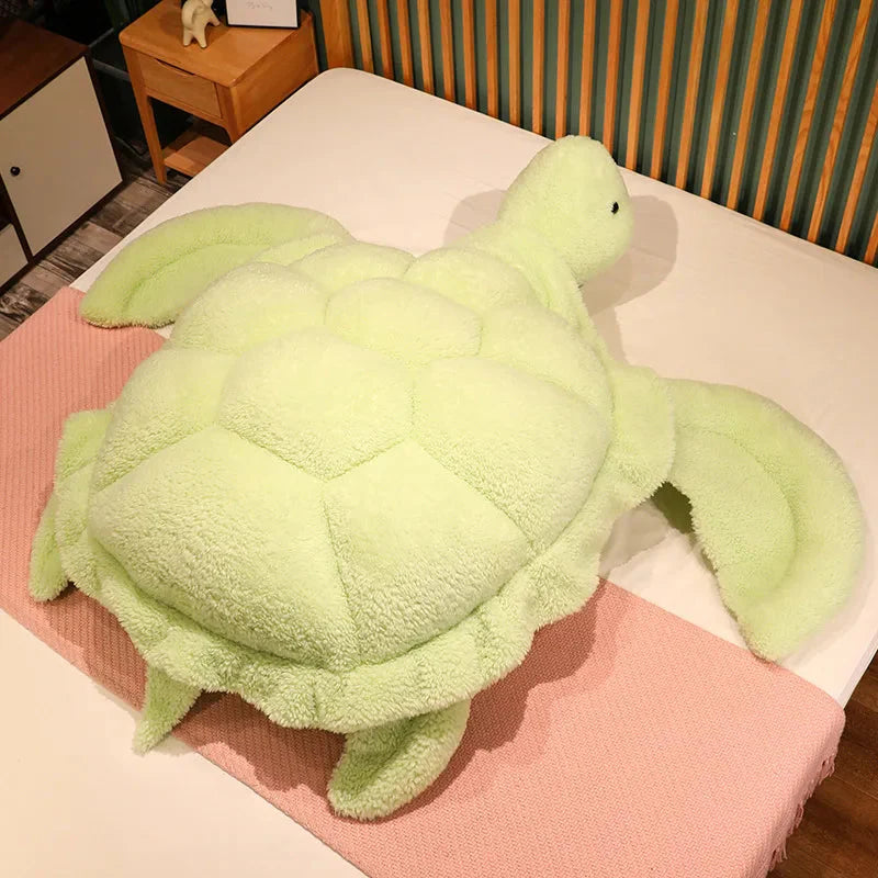 Giant Fluffy Cheerful Turtle Plushie-Enchanted peach