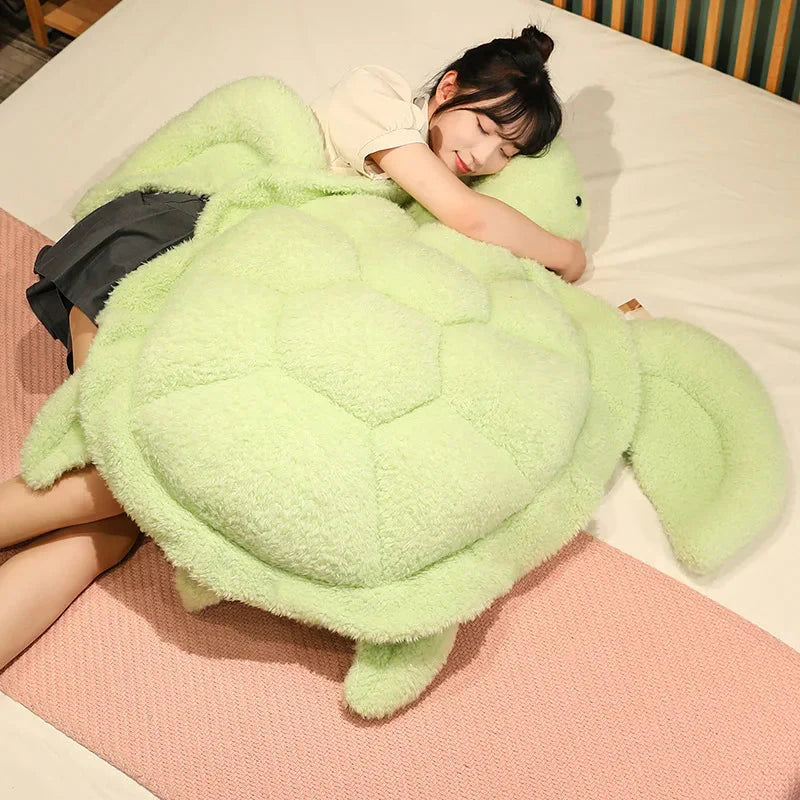 Giant Fluffy Cheerful Turtle Plushie-Enchanted peach