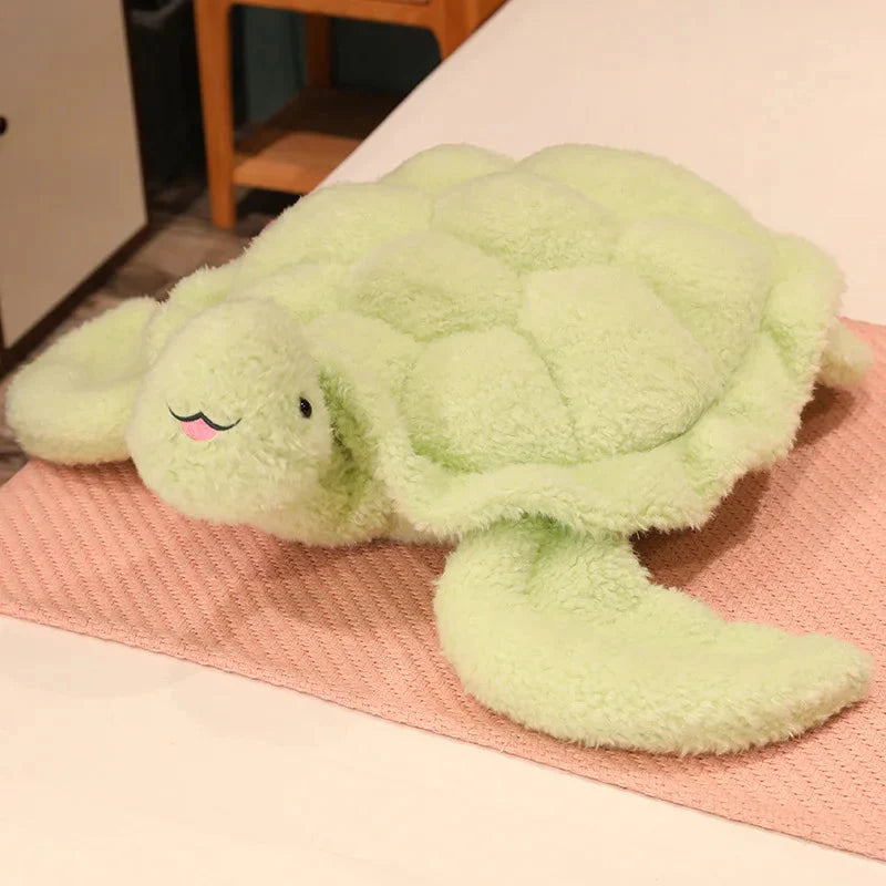 Giant Fluffy Cheerful Turtle Plushie-Enchanted peach