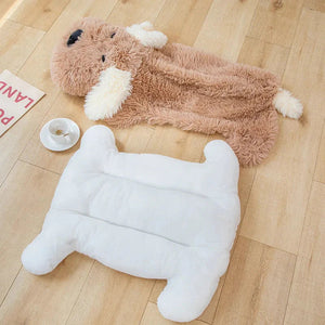 Giant Fluffy Pancake Dog Plushie-Enchanted peach