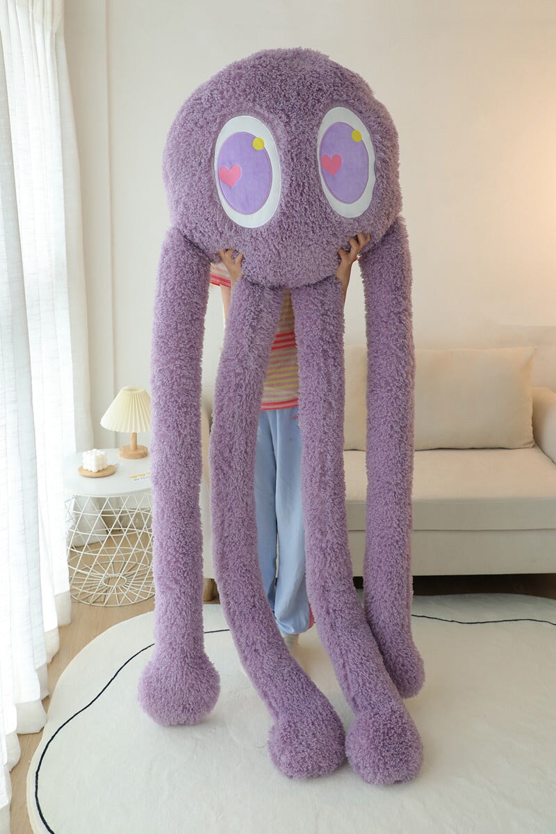 Giant Fuzzy 4-Legged Octopus Plushie-Enchanted peach