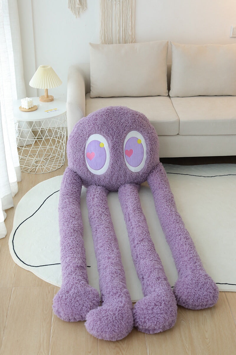 Giant Fuzzy 4-Legged Octopus Plushie-Enchanted peach