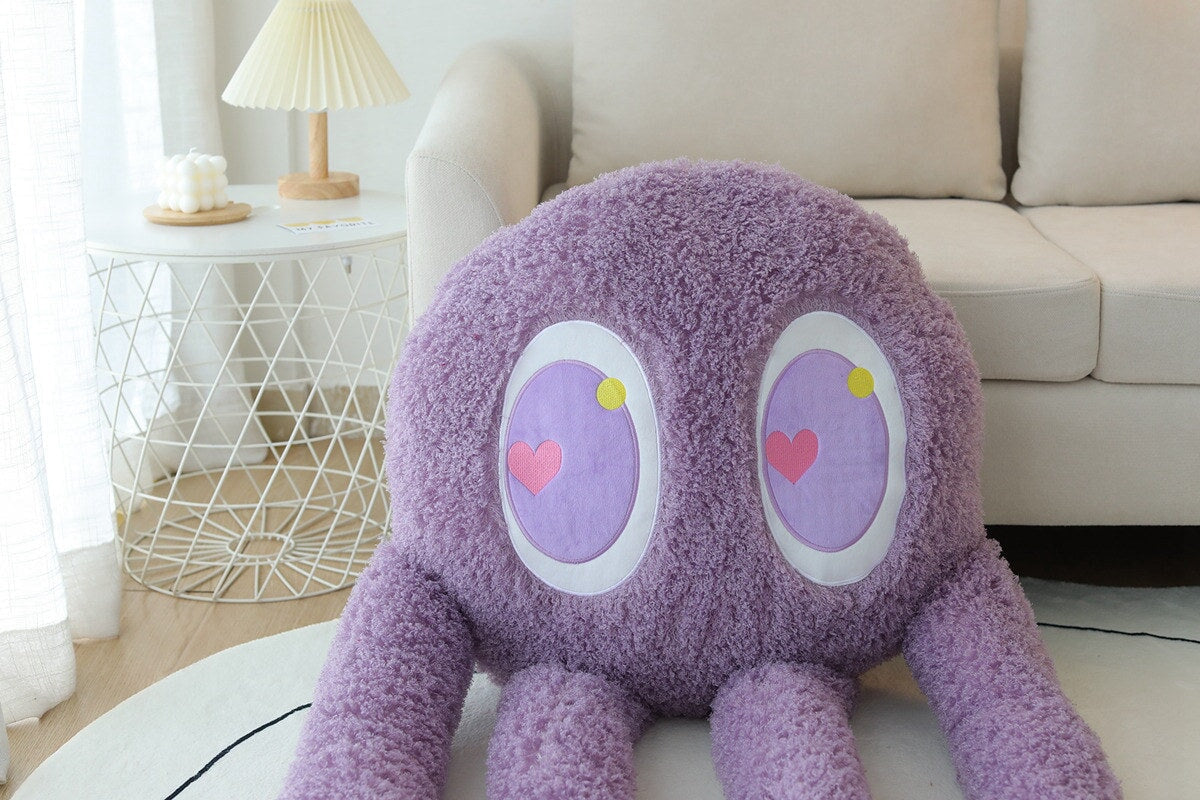 Giant Fuzzy 4-Legged Octopus Plushie-Enchanted peach