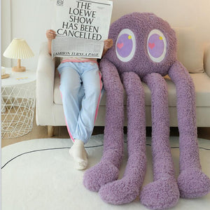 Giant Fuzzy 4-Legged Octopus Plushie-Enchanted peach