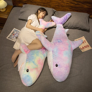 Giant Fuzzy Galaxy Shark Plushies-Enchanted peach