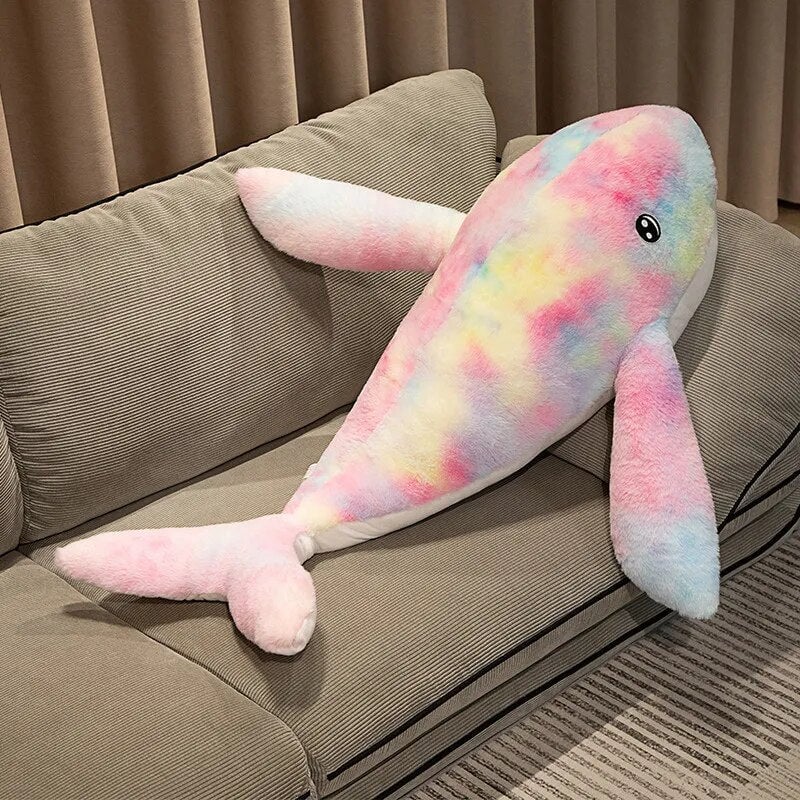 Giant Galaxy Fluffy Whale Plushie-Enchanted peach