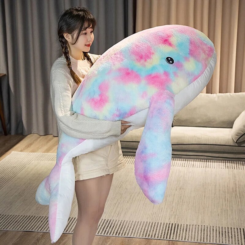 Giant Galaxy Fluffy Whale Plushie-Enchanted peach