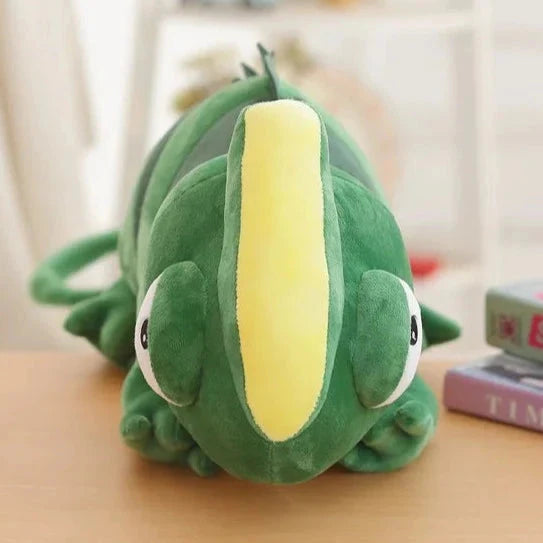 Giant Green Lizard Chameleon Plushie-Enchanted peach