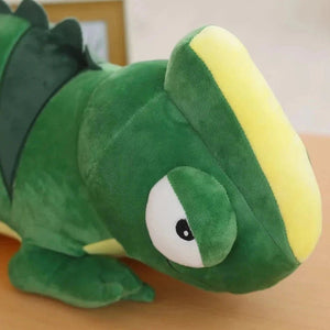 Giant Green Lizard Chameleon Plushie-Enchanted peach