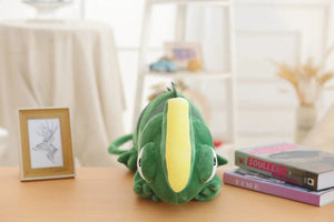 Giant Green Lizard Chameleon Plushie-Enchanted peach