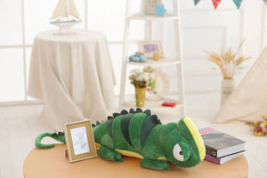 Giant Green Lizard Chameleon Plushie-Enchanted peach