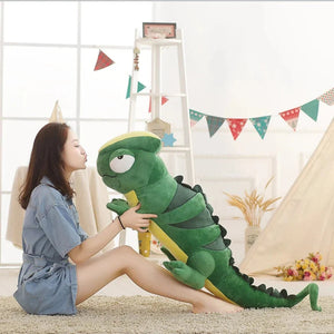 Giant Green Lizard Chameleon Plushie-Enchanted peach