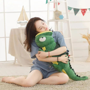 Giant Green Lizard Chameleon Plushie-Enchanted peach