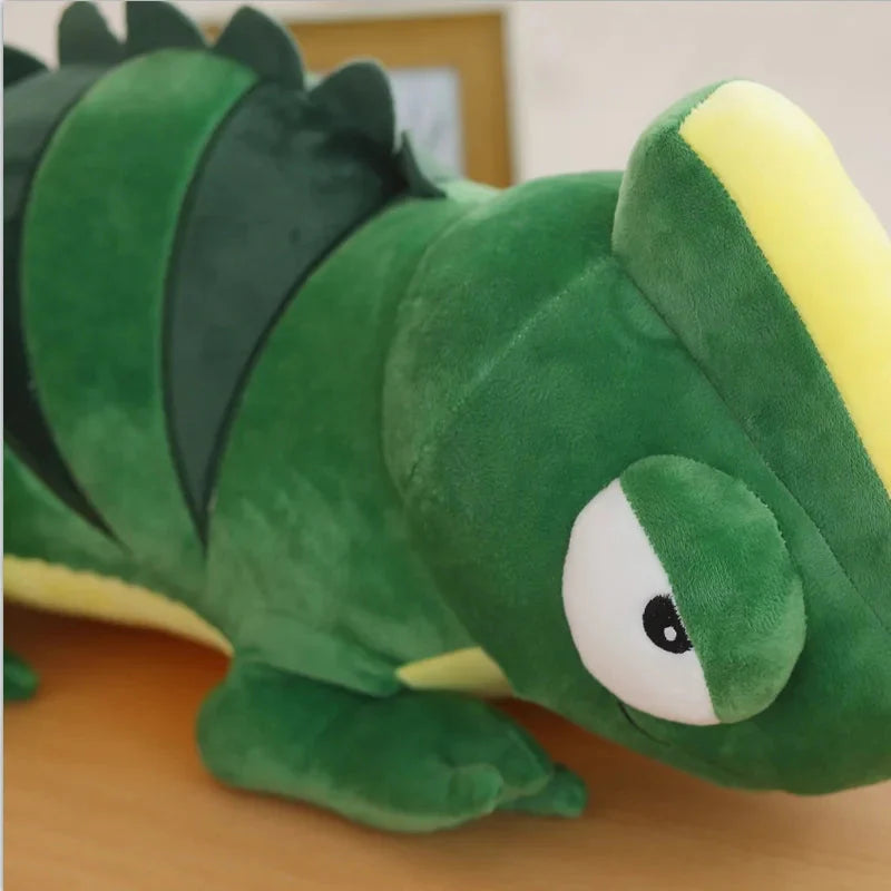 Giant Green Lizard Chameleon Plushie-Enchanted peach