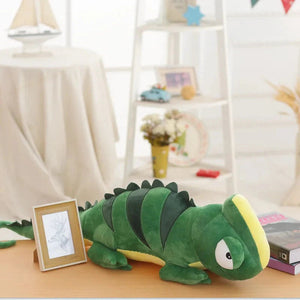 Giant Green Lizard Chameleon Plushie-Enchanted peach