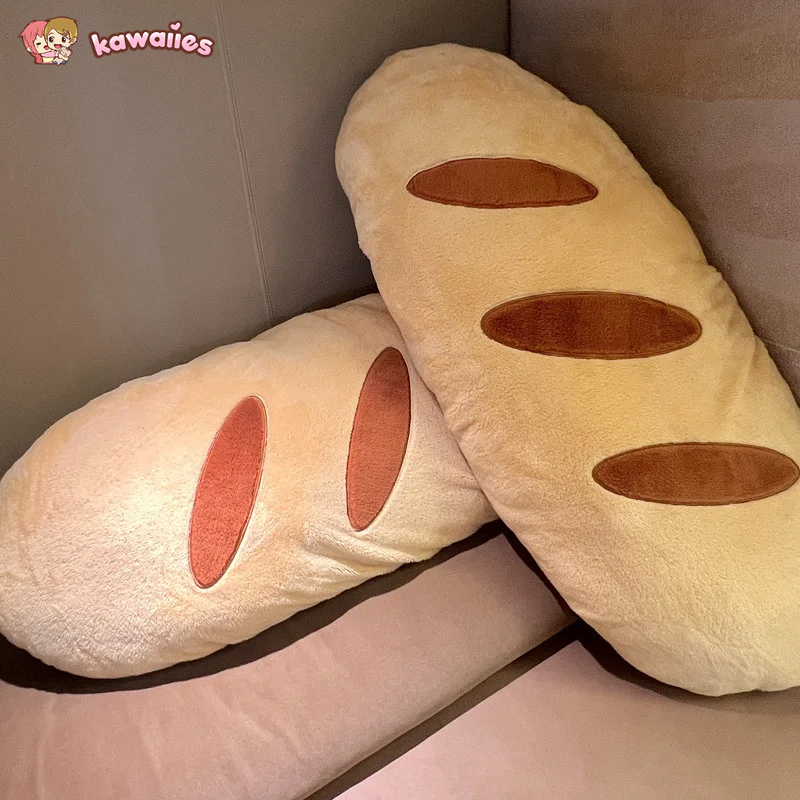 Giant Long Bread Baguette Plushie-Enchanted peach