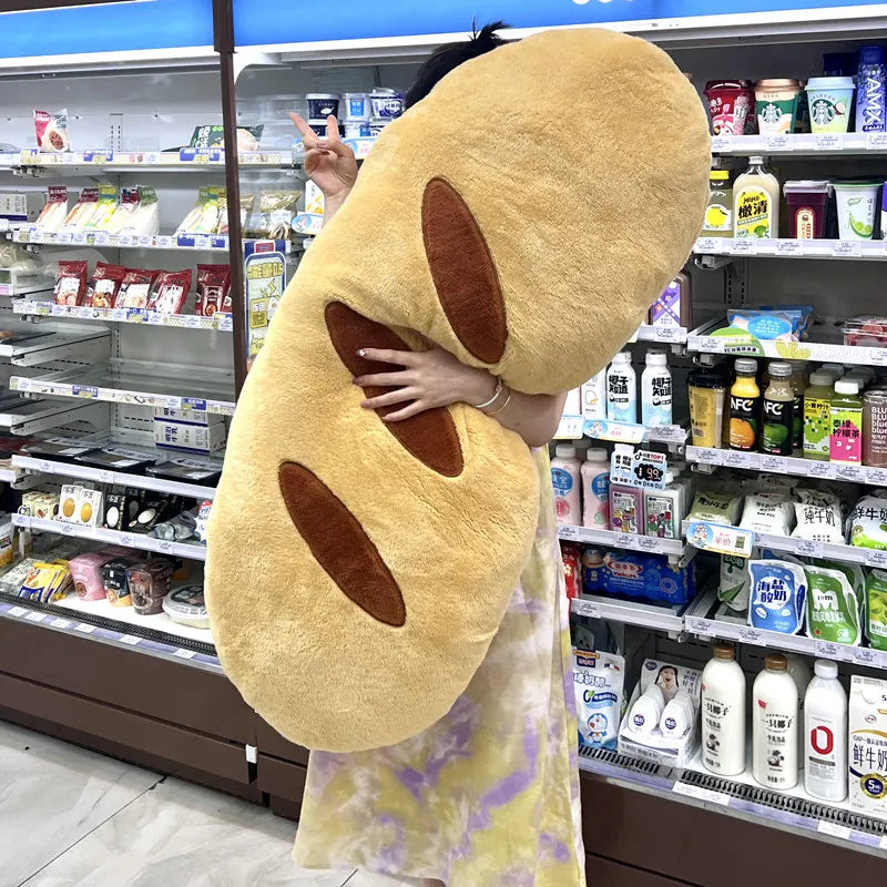 Giant Long Bread Baguette Plushie-Enchanted peach