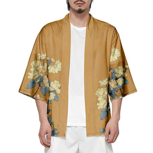 Golden Japanese Mystical Lady Kimono-Enchanted peach