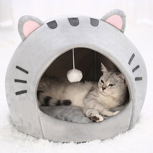 Gray Cat-themed Cat Dog Pet Round Cave House-Enchanted peach