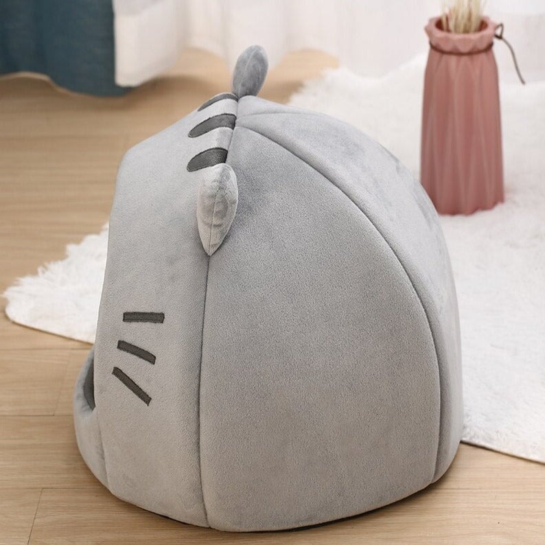 Gray Cat-themed Cat Dog Pet Round Cave House-Enchanted peach