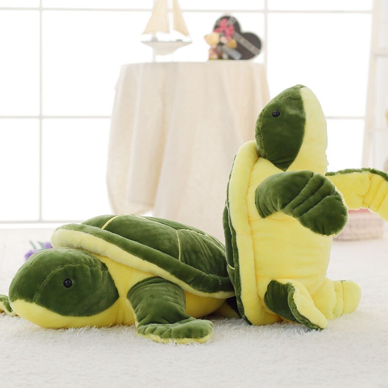 Green Chonky Kawaii Sea Turtle Plushie-Enchanted peach