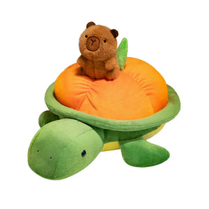 Green Orange Turtle Plush Backpack-Enchanted peach