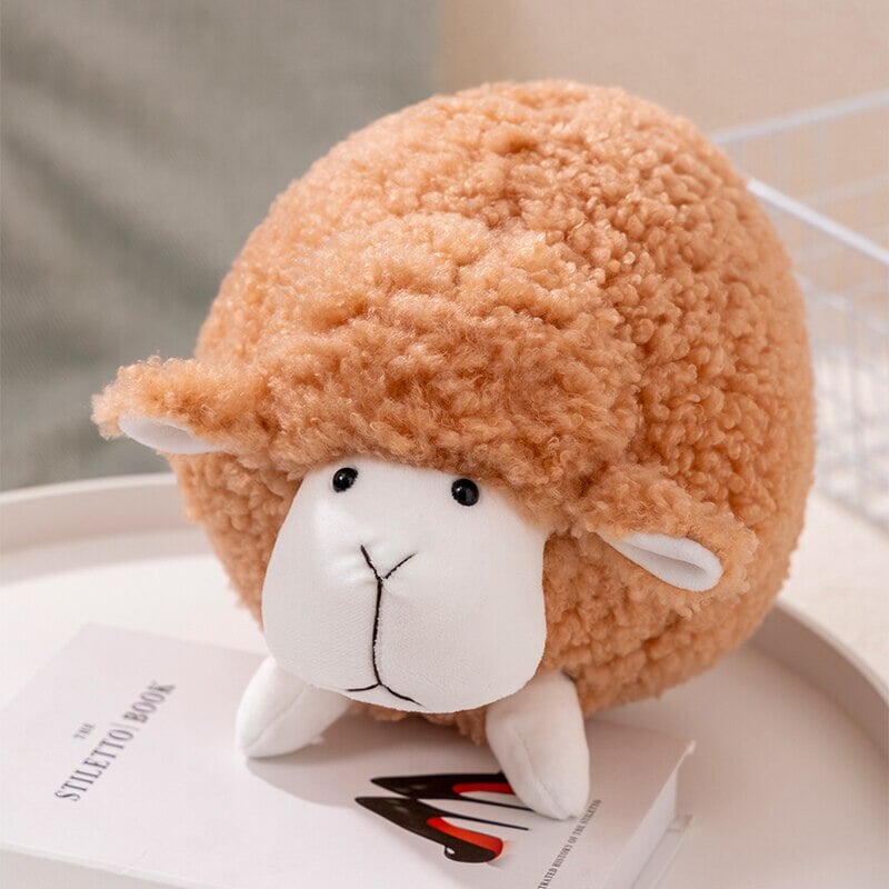 Grumpy Fluffy Sheep Plushies-Enchanted peach