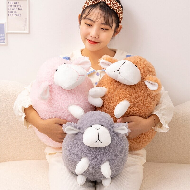 Grumpy Fluffy Sheep Plushies-Enchanted peach