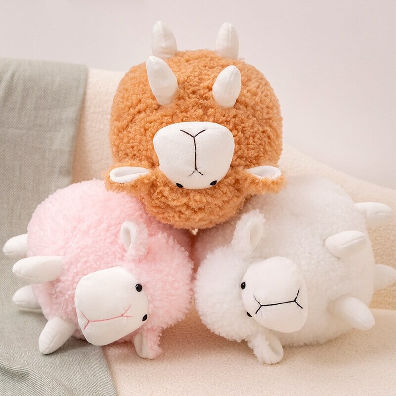 Grumpy Fluffy Sheep Plushies-Enchanted peach