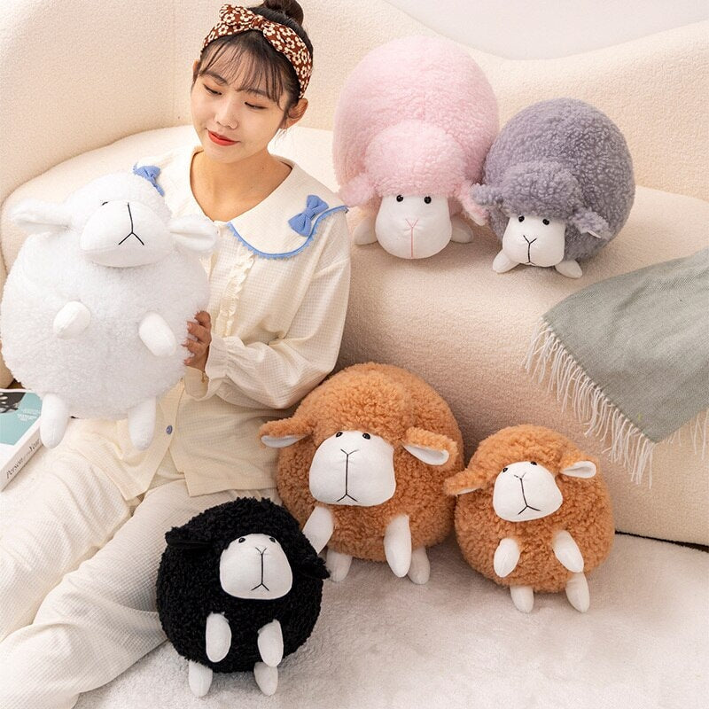 Grumpy Fluffy Sheep Plushies-Enchanted peach