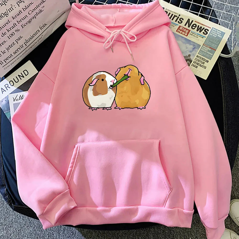 Guinea Pig Sharing is Caring Unisex Hoodie-Enchanted peach