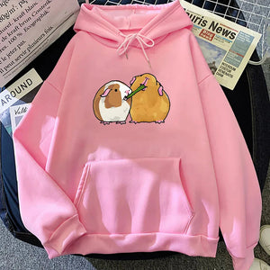 Guinea Pig Sharing is Caring Unisex Hoodie-Enchanted peach