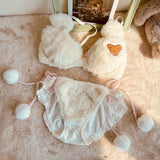 Fuzzy Teddy Bear Lingerie Set