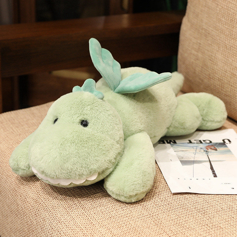 Hajiro the Goofy Green Dinosaur Plushie-Enchanted peach