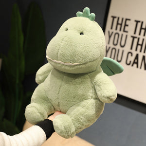 Hajiro the Goofy Green Dinosaur Plushie-Enchanted peach