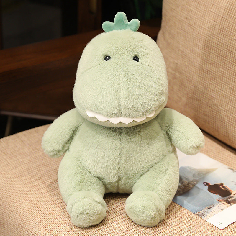 Hajiro the Goofy Green Dinosaur Plushie-Enchanted peach