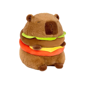 Hamburger Capybara Fluffy Plushie-Enchanted peach