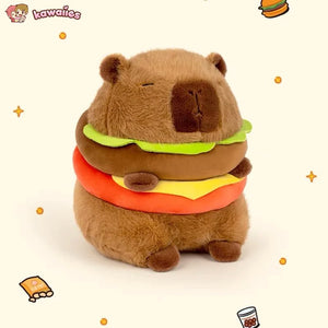 Hamburger Capybara Fluffy Plushie-Enchanted peach