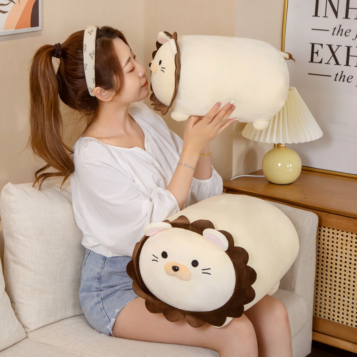 Hank The Kawaii Lion Plushie-Enchanted peach