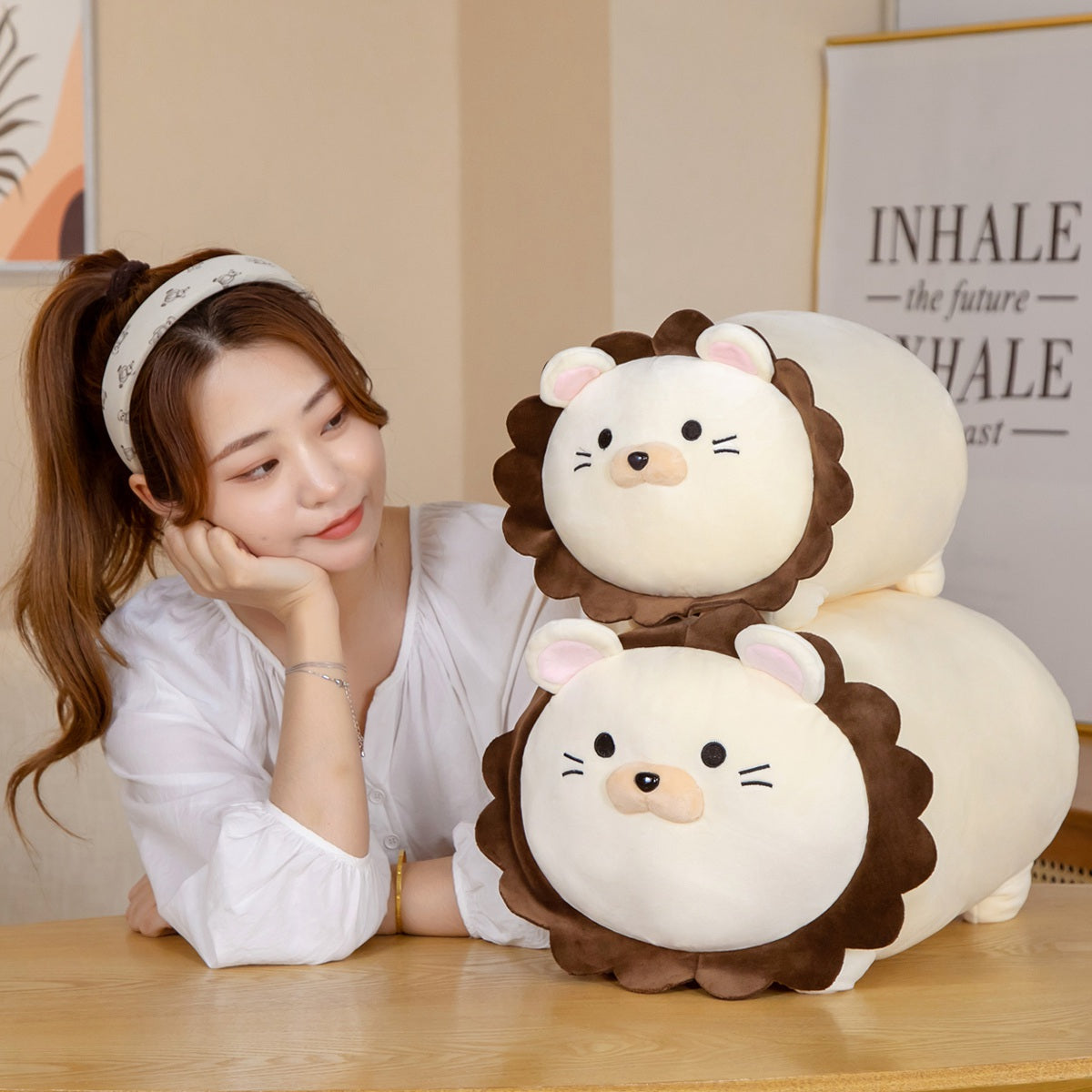 Hank The Kawaii Lion Plushie-Enchanted peach