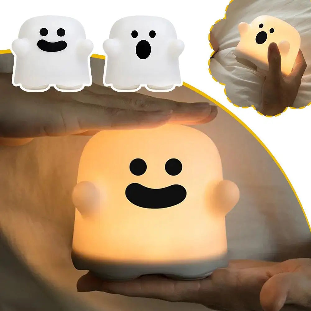 Happy Ghost LED Night Light-Enchanted peach