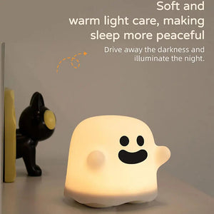 Happy Ghost LED Night Light-Enchanted peach