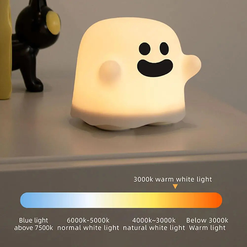 Happy Ghost LED Night Light-Enchanted peach