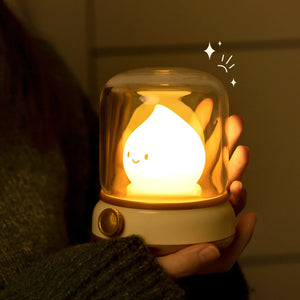 Happy Glowing Candle Flame LED Night Light-Enchanted peach