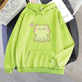 Happy Green Blushing Frog Unisex Hoodie-Enchanted peach